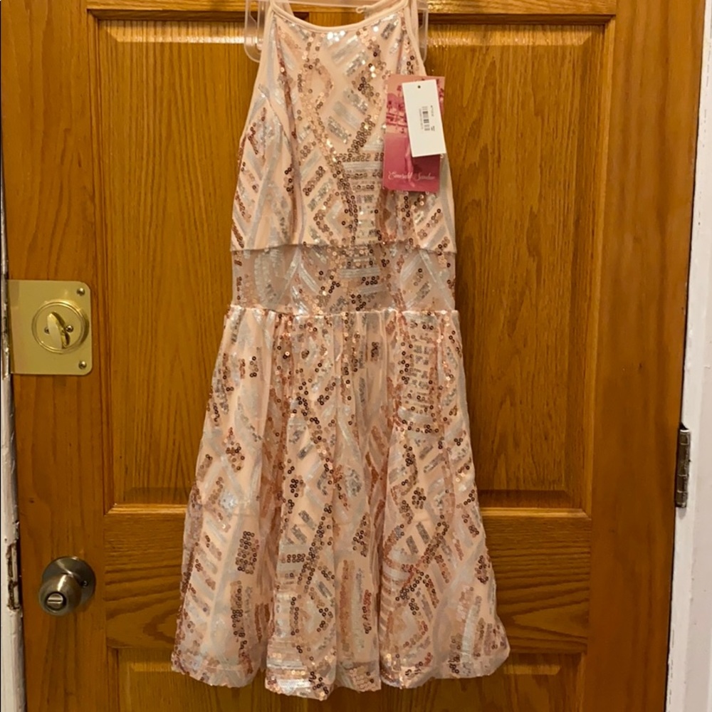 Formal sequin young ladies party dress